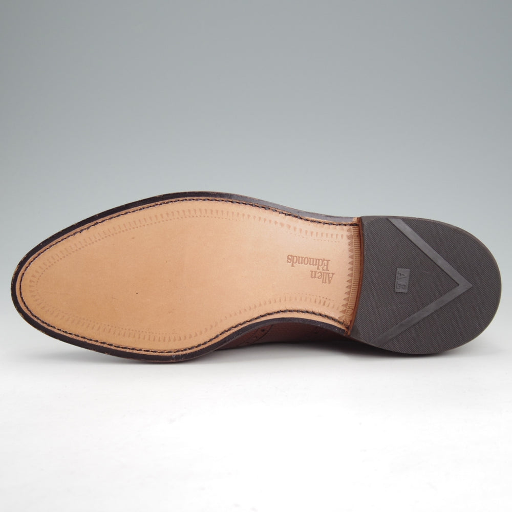 未使用★(米)アレンエドモンズ 8.5D【現行定価13万円程度★McClain/フルブローグ】マクレーン/シボ革/茶/メンズ/ALLEN EDMONDS★n928