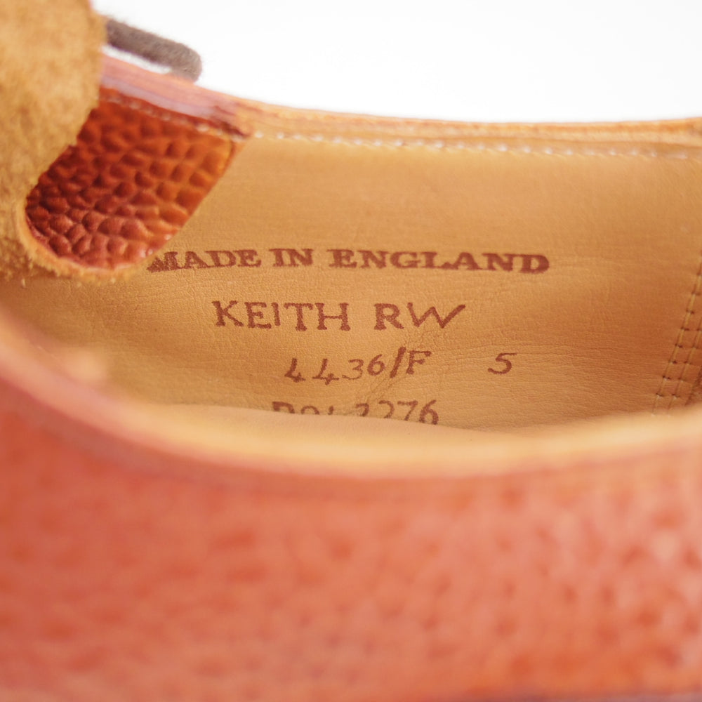 極美品★(英)チーニー 5F【定価￥94,600-★純正ツリー付/リッジウェイソール/KEITH RW】4436ラスト/Uチップ/赤茶/メンズ/CHEANEY★p002