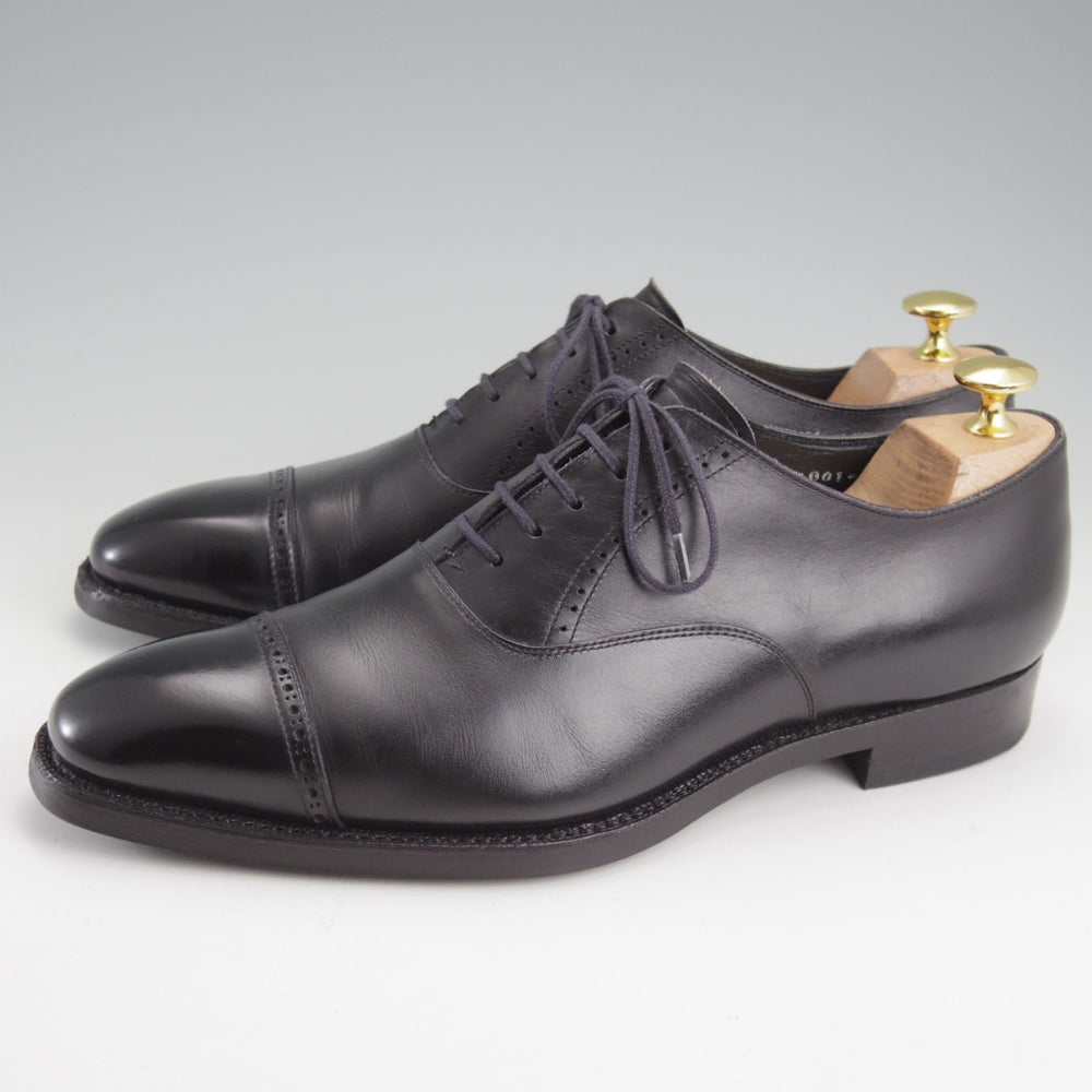 美品★三陽山長 SIZE 7【定価￥74,800-★勇之介/R309ラスト】パンチドキャップトゥ/カーフ/黒/メンズ/YUNOSUKE/Sanyo Yamacho★n930