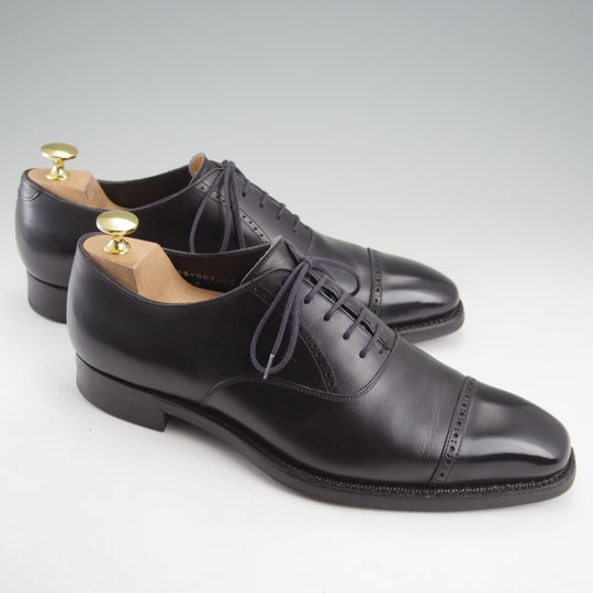 美品★三陽山長 SIZE 7【定価￥74,800-★勇之介/R309ラスト】パンチドキャップトゥ/カーフ/黒/メンズ/YUNOSUKE/Sanyo Yamacho★n930