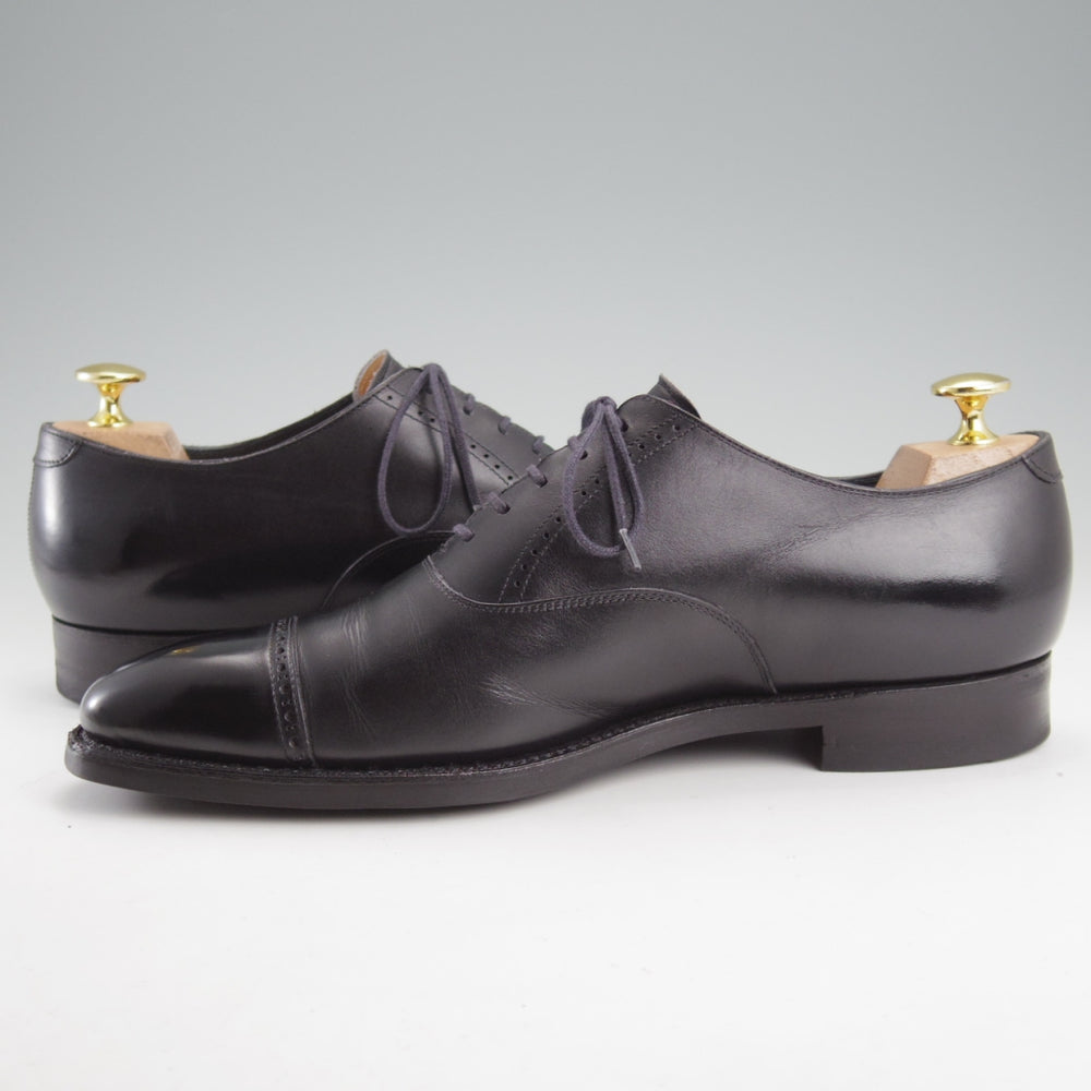 美品★三陽山長 SIZE 7【定価￥74,800-★勇之介/R309ラスト】パンチドキャップトゥ/カーフ/黒/メンズ/YUNOSUKE/Sanyo Yamacho★n930