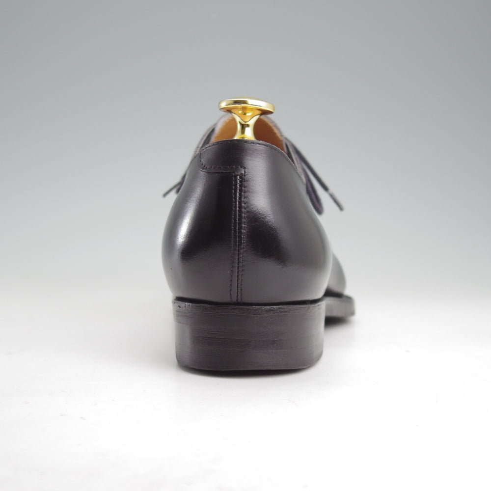 美品★三陽山長 SIZE 7【定価￥74,800-★勇之介/R309ラスト】パンチドキャップトゥ/カーフ/黒/メンズ/YUNOSUKE/Sanyo Yamacho★n930