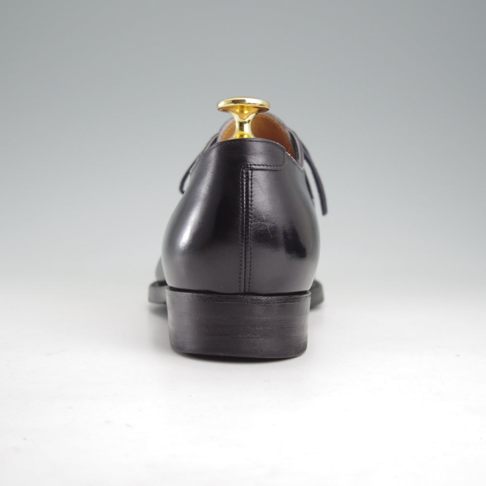 美品★三陽山長 SIZE 7【定価￥74,800-★勇之介/R309ラスト】パンチドキャップトゥ/カーフ/黒/メンズ/YUNOSUKE/Sanyo Yamacho★n930