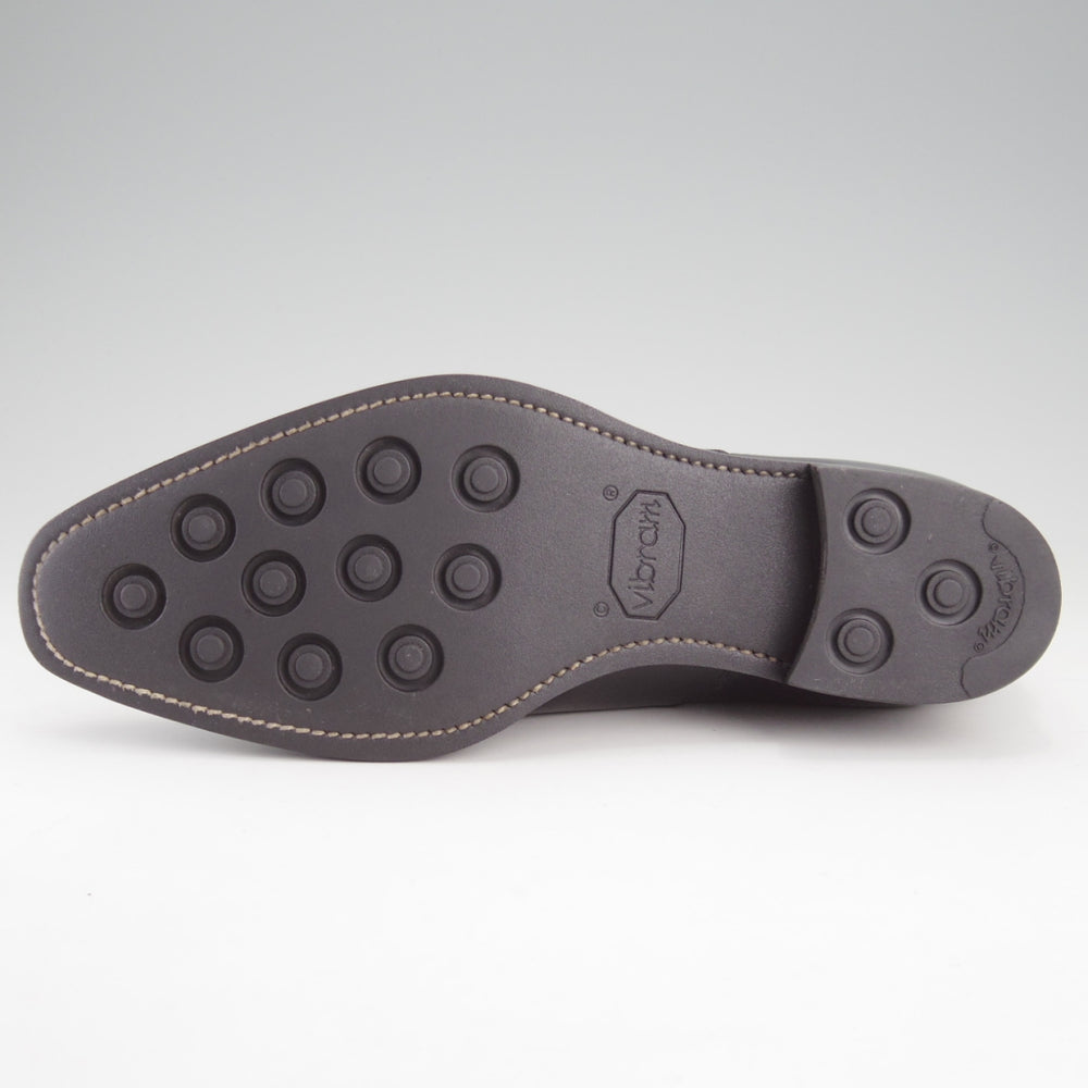 美品★三陽山長 SIZE 7【定価￥74,800-★勇之介/R309ラスト】パンチドキャップトゥ/カーフ/黒/メンズ/YUNOSUKE/Sanyo Yamacho★n930