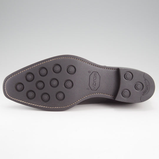 美品★三陽山長 SIZE 7【定価￥74,800-★勇之介/R309ラスト】パンチドキャップトゥ/カーフ/黒/メンズ/YUNOSUKE/Sanyo Yamacho★n930