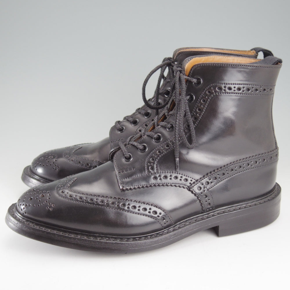 極上★トリッカーズ SIZE 8【現行定価17万円以上★コードバン仕様/Hummingbirds'hill別注】カントリーブーツ/黒/メンズ/Tricker's★p005