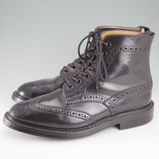 極上★トリッカーズ SIZE 8【現行定価17万円以上★コードバン仕様/Hummingbirds'hill別注】カントリーブーツ/黒/メンズ/Tricker's★p005