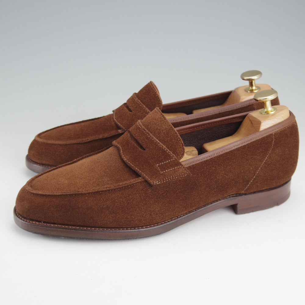 美品★クロケット&ジョーンズ 6E【現行定価10万円以上★RICHMOND/314ラスト】コインローファー/スエード/茶/メンズ/Crockett&Jones★o446