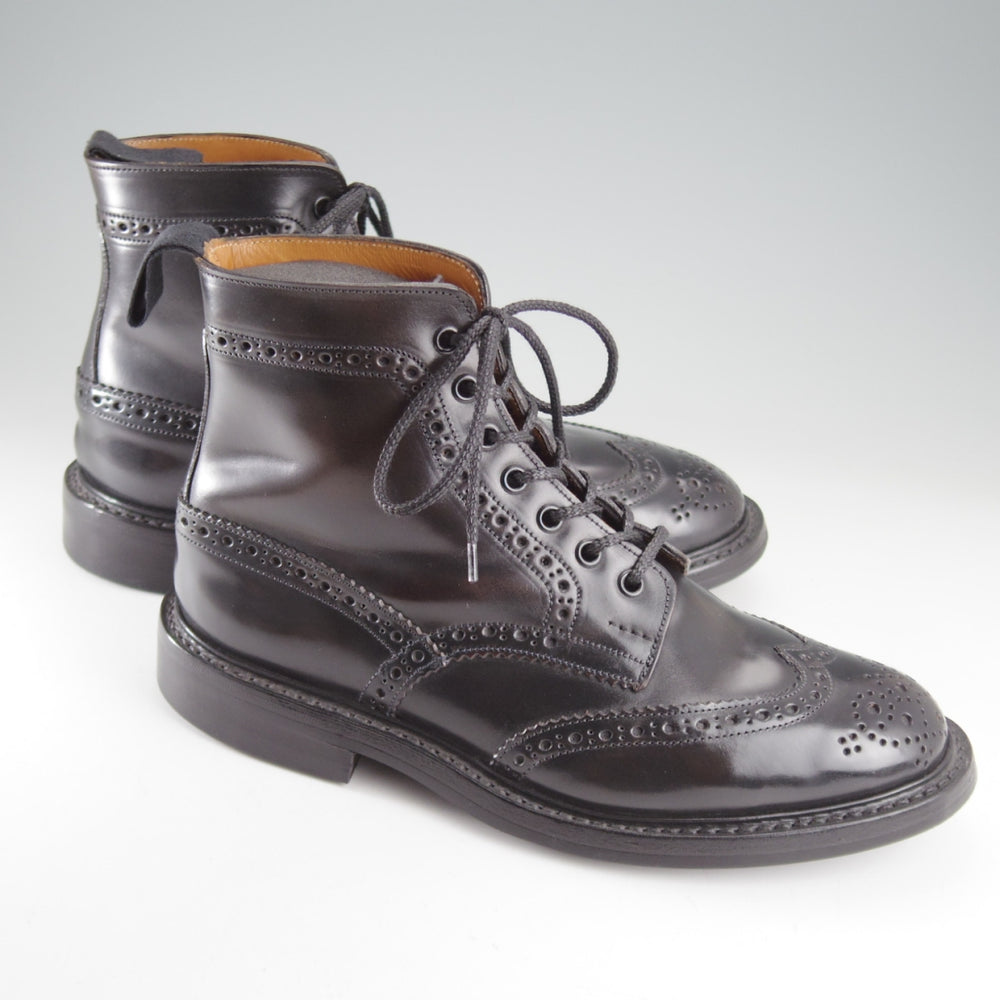 極上★トリッカーズ SIZE 8【現行定価17万円以上★コードバン仕様/Hummingbirds'hill別注】カントリーブーツ/黒/メンズ/Tricker's★p005