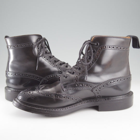 極上★トリッカーズ SIZE 8【現行定価17万円以上★コードバン仕様/Hummingbirds'hill別注】カントリーブーツ/黒/メンズ/Tricker's★p005