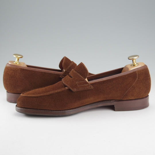 美品★クロケット&ジョーンズ 6E【現行定価10万円以上★RICHMOND/314ラスト】コインローファー/スエード/茶/メンズ/Crockett&Jones★o446