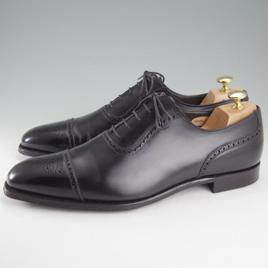 美品★クロケット&ジョーンズ 10E【貴重★(英)ジョージクレバリー別注/セミブローグ】カーフ/黒/メンズ/Crockett&Jones★p006