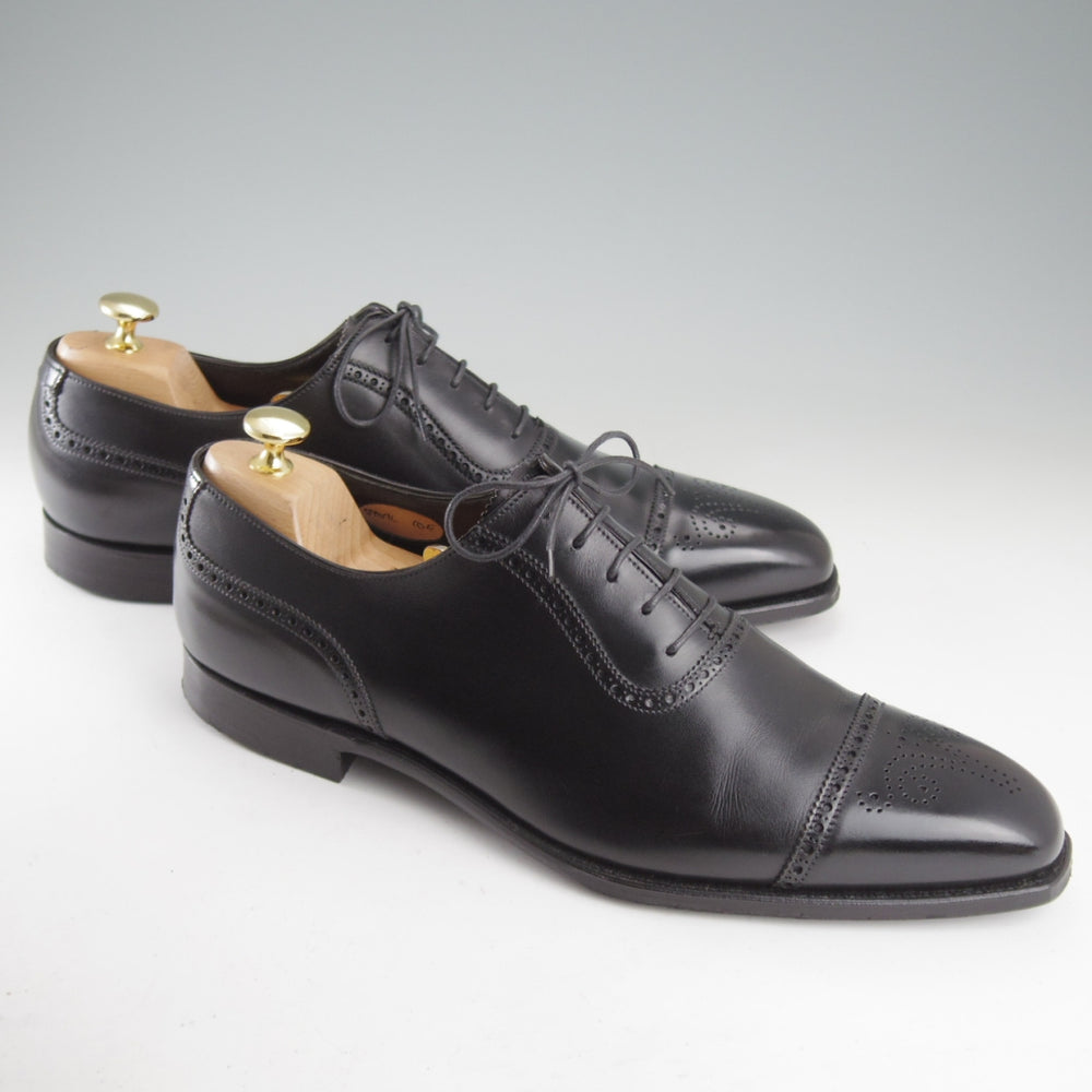 美品★クロケット&ジョーンズ 10E【貴重★(英)ジョージクレバリー別注/セミブローグ】カーフ/黒/メンズ/Crockett&Jones★p006