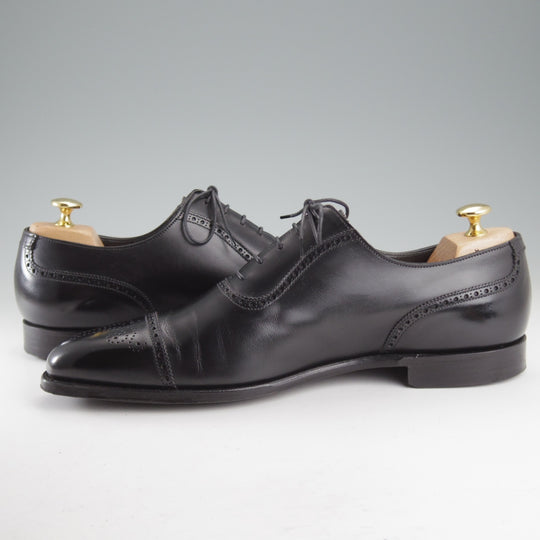美品★クロケット&ジョーンズ 10E【貴重★(英)ジョージクレバリー別注/セミブローグ】カーフ/黒/メンズ/Crockett&Jones★p006