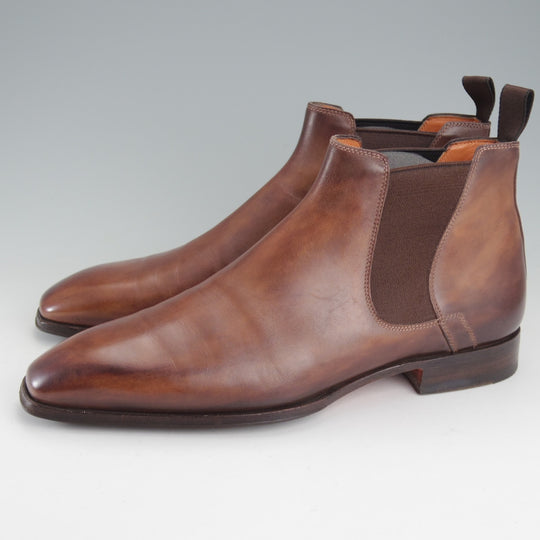 極上★(伊)サントーニ SIZE 7.5【★サイドゴアブーツ/濃茶】カーフ/メンズ/Santoni★o448