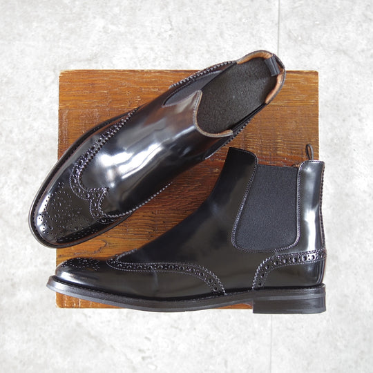 極美品★チャーチ(レディース) SIZE 37【定価￥198,000-★KETSBY WG/サイドゴアブーツ】ポリッシュドバインダーカーフ/黒/Church's★p007