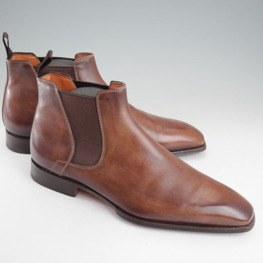 極上★(伊)サントーニ SIZE 7.5【★サイドゴアブーツ/濃茶】カーフ/メンズ/Santoni★o448