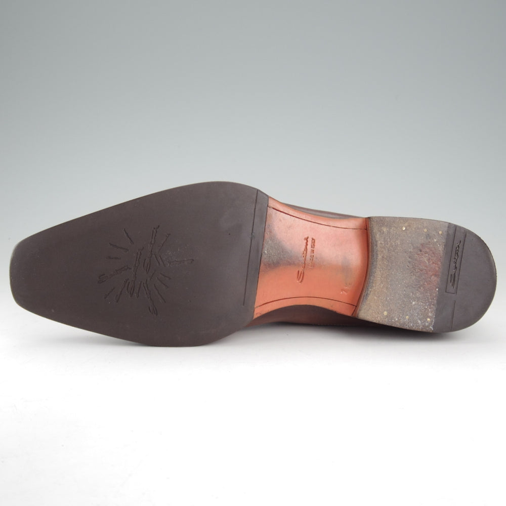 極上★(伊)サントーニ SIZE 7.5【★サイドゴアブーツ/濃茶】カーフ/メンズ/Santoni★o448