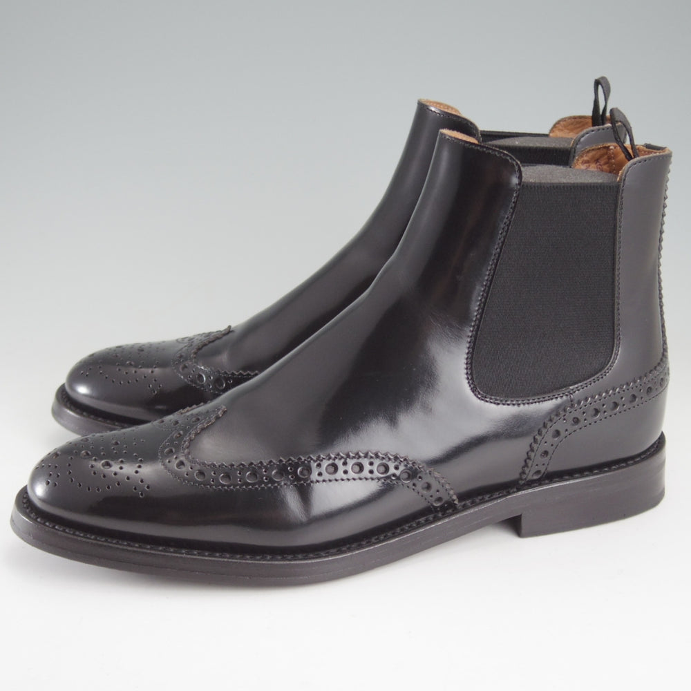 極美品★チャーチ(レディース) SIZE 37【定価￥198,000-★KETSBY WG/サイドゴアブーツ】ポリッシュドバインダーカーフ/黒/Church's★p007
