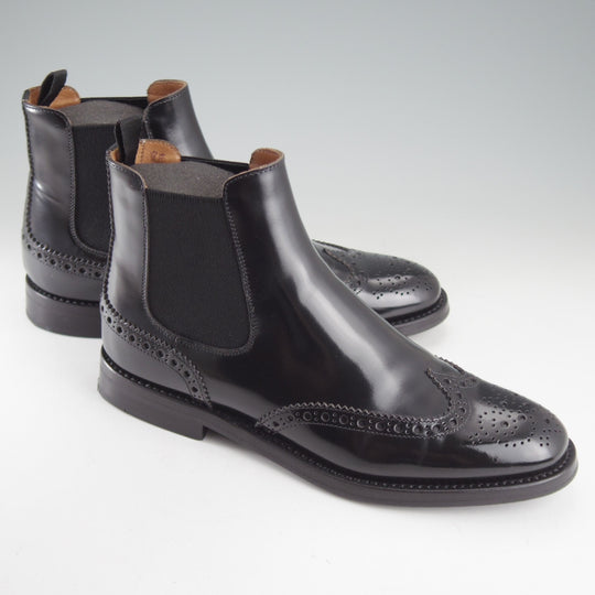 極美品★チャーチ(レディース) SIZE 37【定価￥198,000-★KETSBY WG/サイドゴアブーツ】ポリッシュドバインダーカーフ/黒/Church's★p007