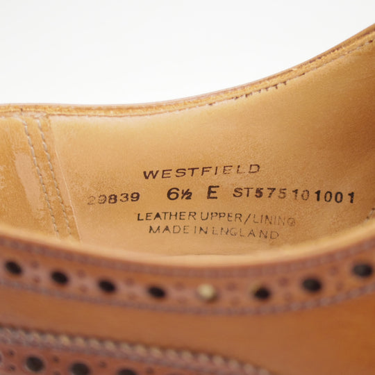 ★クロケット&ジョーンズ 6.5E【同系モデル定価￥143,000-★WESTFIELD/セミブローグ】341ラスト/茶/メンズ/Crockett&Jones★o450