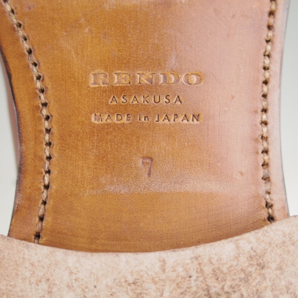 極上★(浅草)RENDO/レンド SIZE 7【貴重★パターンオーダー品/GB001】Uチップ/ベガノカーフ×アルパインカーフ/濃茶/メンズ★n440