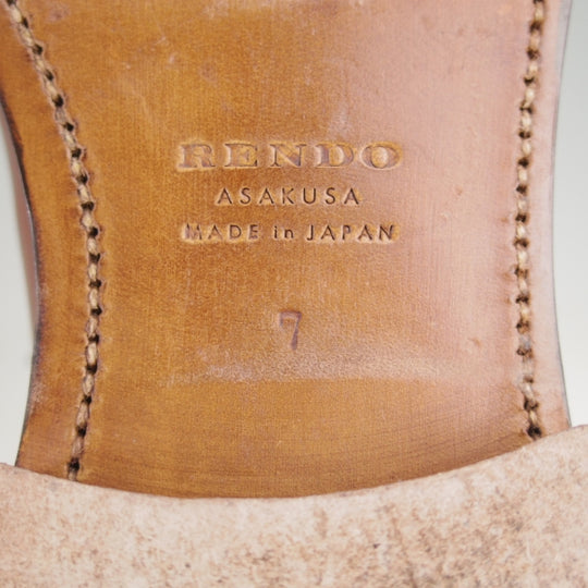 極上★(浅草)RENDO/レンド SIZE 7【貴重★パターンオーダー品/GB001】Uチップ/ベガノカーフ×アルパインカーフ/濃茶/メンズ★n440
