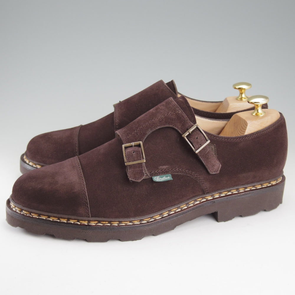未使用★パラブーツ SIZE 9.5【定価￥96,800-★ウィリアム/WILLIAM】マルシェソール/ダブルモンク/スエード/濃茶/メンズ/Paraboot★p012-10