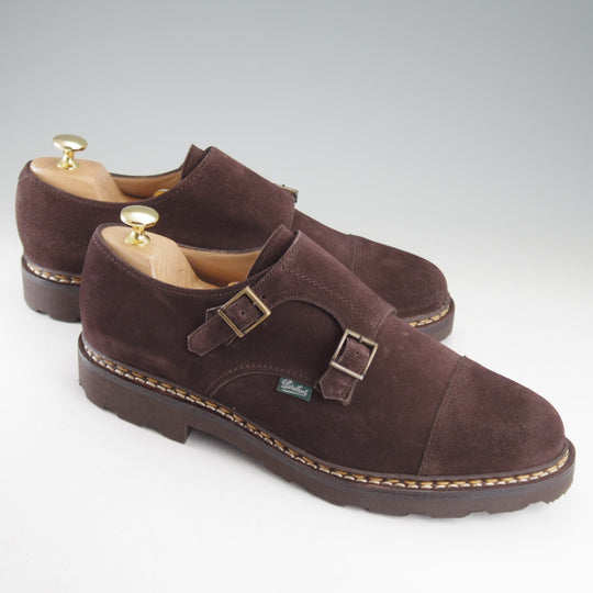 未使用★パラブーツ SIZE 9.5【定価￥96,800-★ウィリアム/WILLIAM】マルシェソール/ダブルモンク/スエード/濃茶/メンズ/Paraboot★p012-10