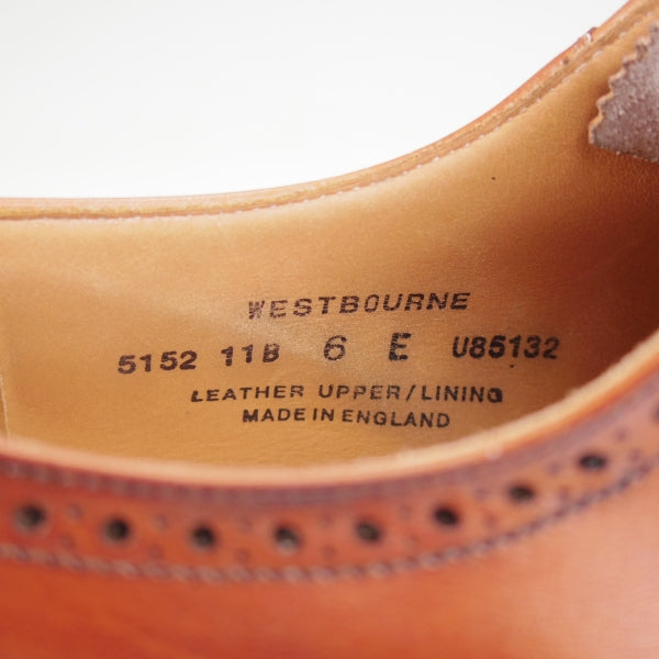 ★クロケット&ジョーンズ 6E【現行定価10万円以上★WESTBOURNE】348ラスト/クォーターブローグ/チェスナット/茶/Crockett&Jones★n441