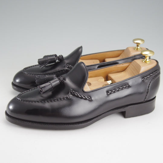 美品★エドワードグリーン 5.5E【定価￥264,000-★BELGRAVIA/184ラスト】タッセルローファー/カーフ/黒/メンズ/EDWARD GREEN★o454