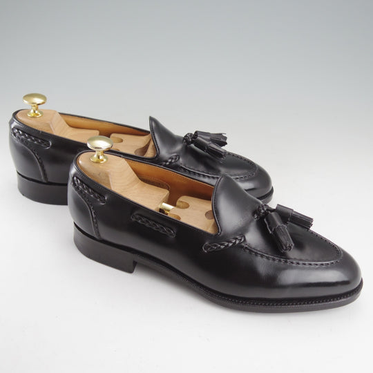 美品★エドワードグリーン 5.5E【定価￥264,000-★BELGRAVIA/184ラスト】タッセルローファー/カーフ/黒/メンズ/EDWARD GREEN★o454