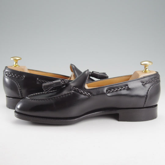 美品★エドワードグリーン 5.5E【定価￥264,000-★BELGRAVIA/184ラスト】タッセルローファー/カーフ/黒/メンズ/EDWARD GREEN★o454