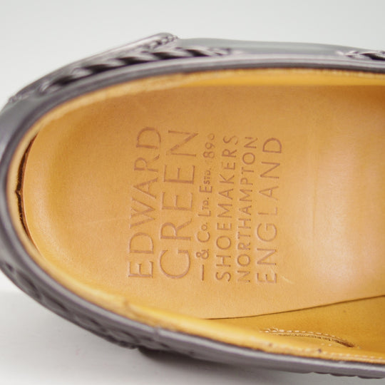 美品★エドワードグリーン 5.5E【定価￥264,000-★BELGRAVIA/184ラスト】タッセルローファー/カーフ/黒/メンズ/EDWARD GREEN★o454