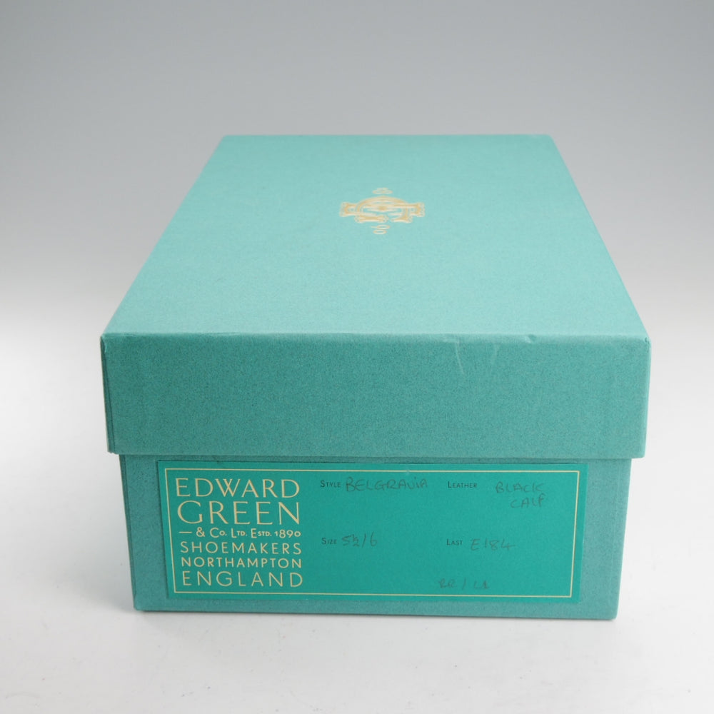 美品★エドワードグリーン 5.5E【定価￥264,000-★BELGRAVIA/184ラスト】タッセルローファー/カーフ/黒/メンズ/EDWARD GREEN★o454