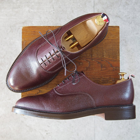 使用僅か★(米)トムブラウン US10【現行定価15万円以上★英国製/プレーントゥ】ぺブルグレイン/赤茶/メンズ/THOM BROWNE★o462