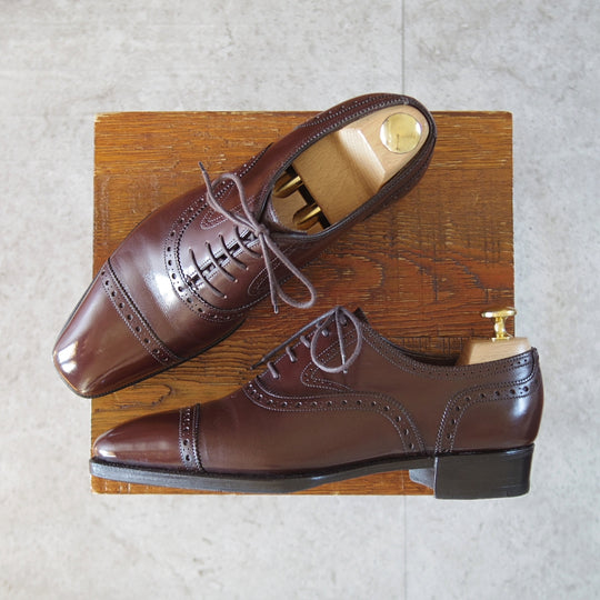 極上★(英)ガジアーノ&ガーリング 5D【現行定価20万円以上★HARROW/クォーターブローグ】TG73ラスト/カーフ/濃茶/GAZIANO&GIRLING★o469