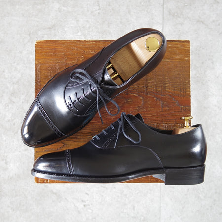 極美品★三陽山長 SIZE 7【定価￥137,500-★匠弦六郎/フレキシブルグッドイヤーウェルト製法】R2010Eラスト/黒/Sanyo Yamacho★n952