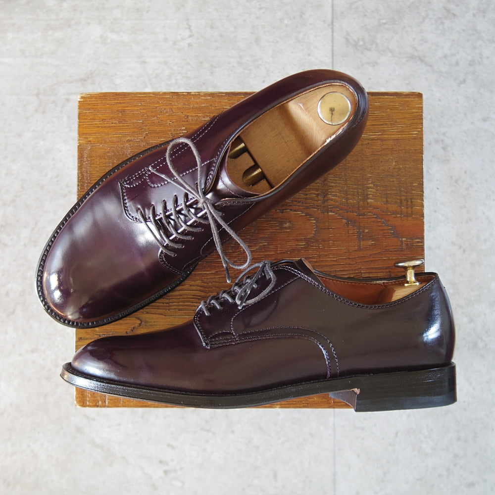 極美品★オールデン 7D【定価￥220,000-★コードバン仕様/ミリタリーラスト/5366】プレーントゥ/赤茶/バーガンディー/#8/ALDEN★o472