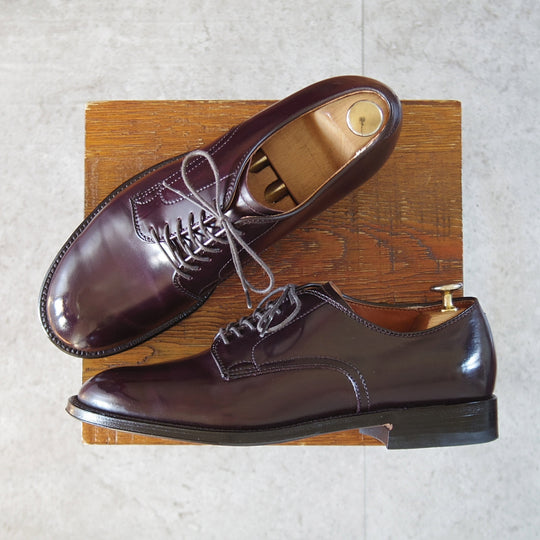 極美品★オールデン 7D【定価￥220,000-★コードバン仕様/ミリタリーラスト/5366】プレーントゥ/赤茶/バーガンディー/#8/ALDEN★o472