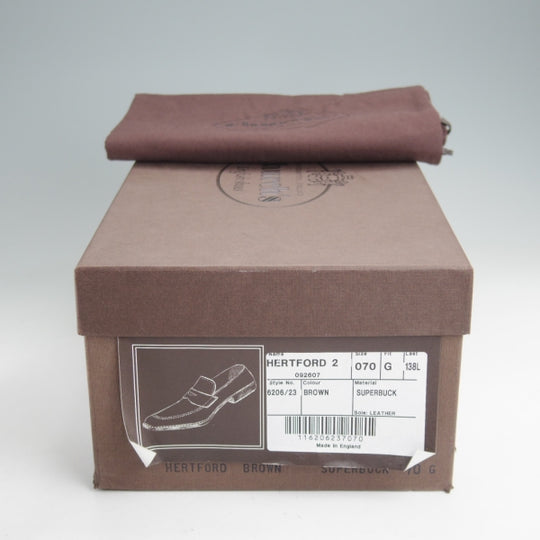 未使用★チャーチ 70G/UK7【現行5都市ロゴ★(英)C.F.ステッド社のスーパーバック/HERTFORD2】コインローファー/濃茶/Church's★n443