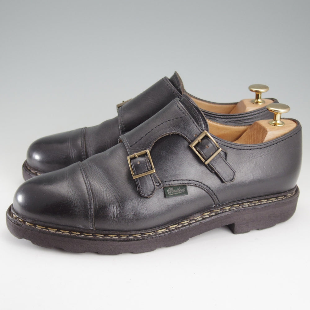 ★パラブーツ SIZE 7【定価￥96,800-★ウィリアム/WILLIAM】マルシェソール/ダブルモンク/リスレザー/黒/メンズ/Paraboot★p015