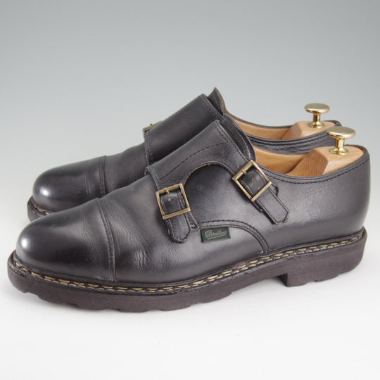 ★パラブーツ SIZE 7【定価￥96,800-★ウィリアム/WILLIAM】マルシェソール/ダブルモンク/リスレザー/黒/メンズ/Paraboot★p015