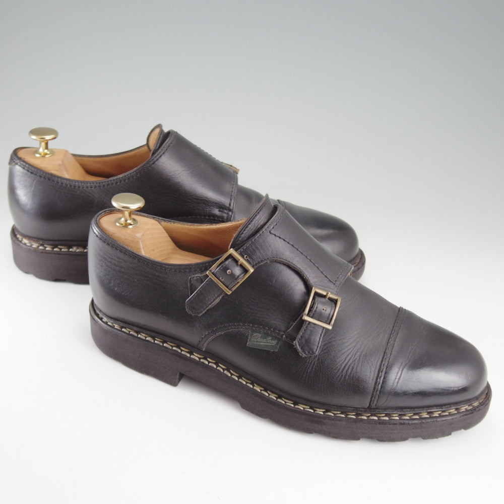 ★パラブーツ SIZE 7【定価￥96,800-★ウィリアム/WILLIAM】マルシェソール/ダブルモンク/リスレザー/黒/メンズ/Paraboot★p015