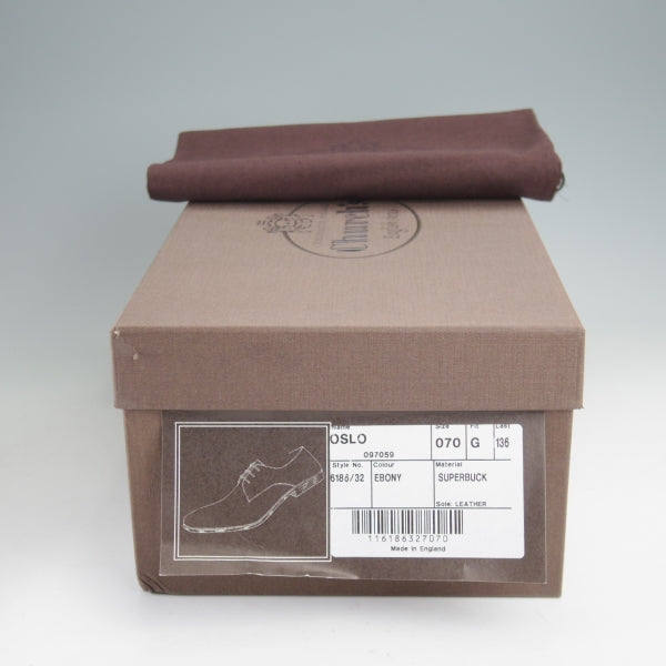 未使用★チャーチ 70G/UK7【現行5都市ロゴ★(英)C.F.ステッド社のスーパーバック/OSLO】136ラスト/プレーントゥ/濃茶/Church's★n444