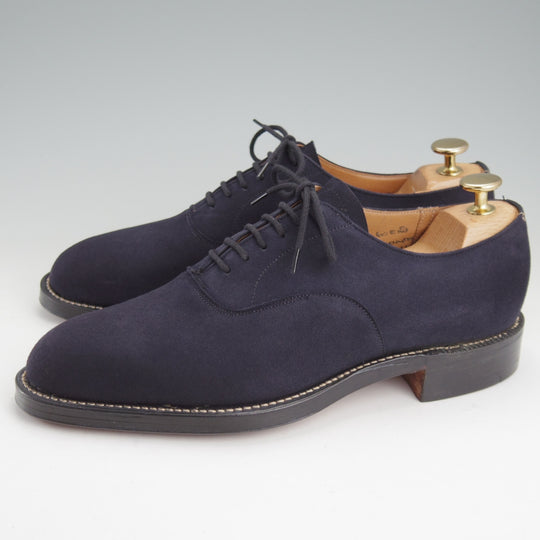 未使用★チャーチ 60E/UK6【デッドストック品★旧チャーチ/3都市ロゴ/149ラスト】プレーントゥ/スエード/紺/メンズ/Church's★n940