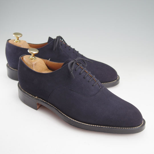 未使用★チャーチ 60E/UK6【デッドストック品★旧チャーチ/3都市ロゴ/149ラスト】プレーントゥ/スエード/紺/メンズ/Church's★n940