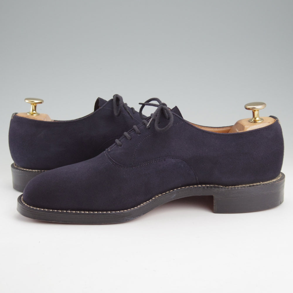 未使用★チャーチ 60E/UK6【デッドストック品★旧チャーチ/3都市ロゴ/149ラスト】プレーントゥ/スエード/紺/メンズ/Church's★n940