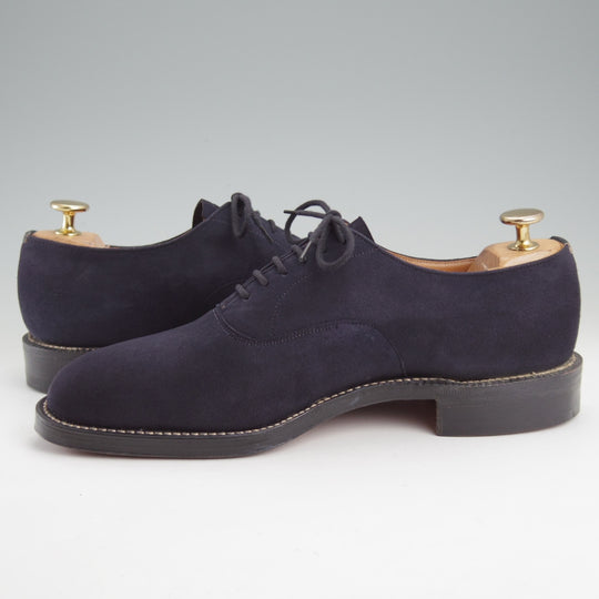 未使用★チャーチ 60E/UK6【デッドストック品★旧チャーチ/3都市ロゴ/149ラスト】プレーントゥ/スエード/紺/メンズ/Church's★n940