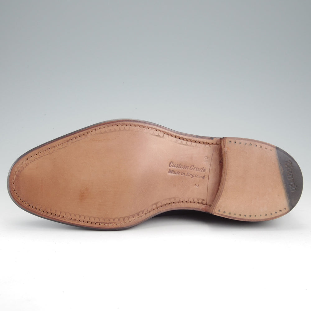 未使用★チャーチ 60E/UK6【デッドストック品★旧チャーチ/3都市ロゴ/149ラスト】プレーントゥ/スエード/紺/メンズ/Church's★n940